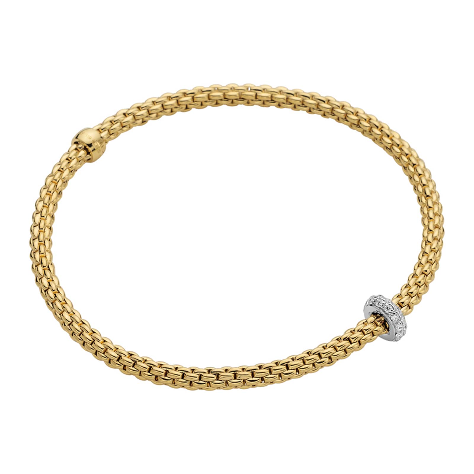 Fope 18k Yellow Gold 0.18cttw Diamond Prima Bracelet - Size Medium