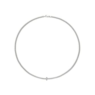 Fope 18k White Gold 0.18cttw Diamond Prima Necklace 17 Inch Fope 18k White Gold 0.18cttw Diamond Prima Necklace 17 Inch