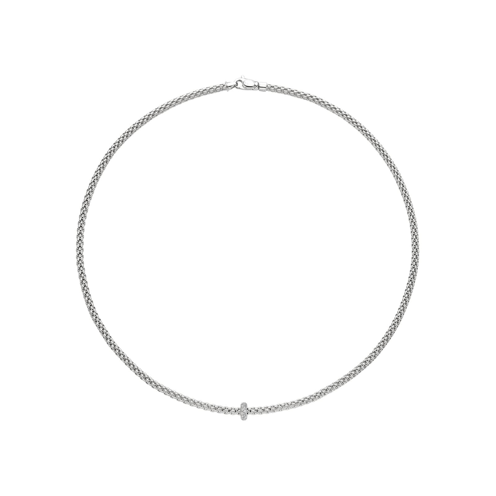 Fope 18k White Gold 0.18cttw Diamond Prima Necklace 17 Inch