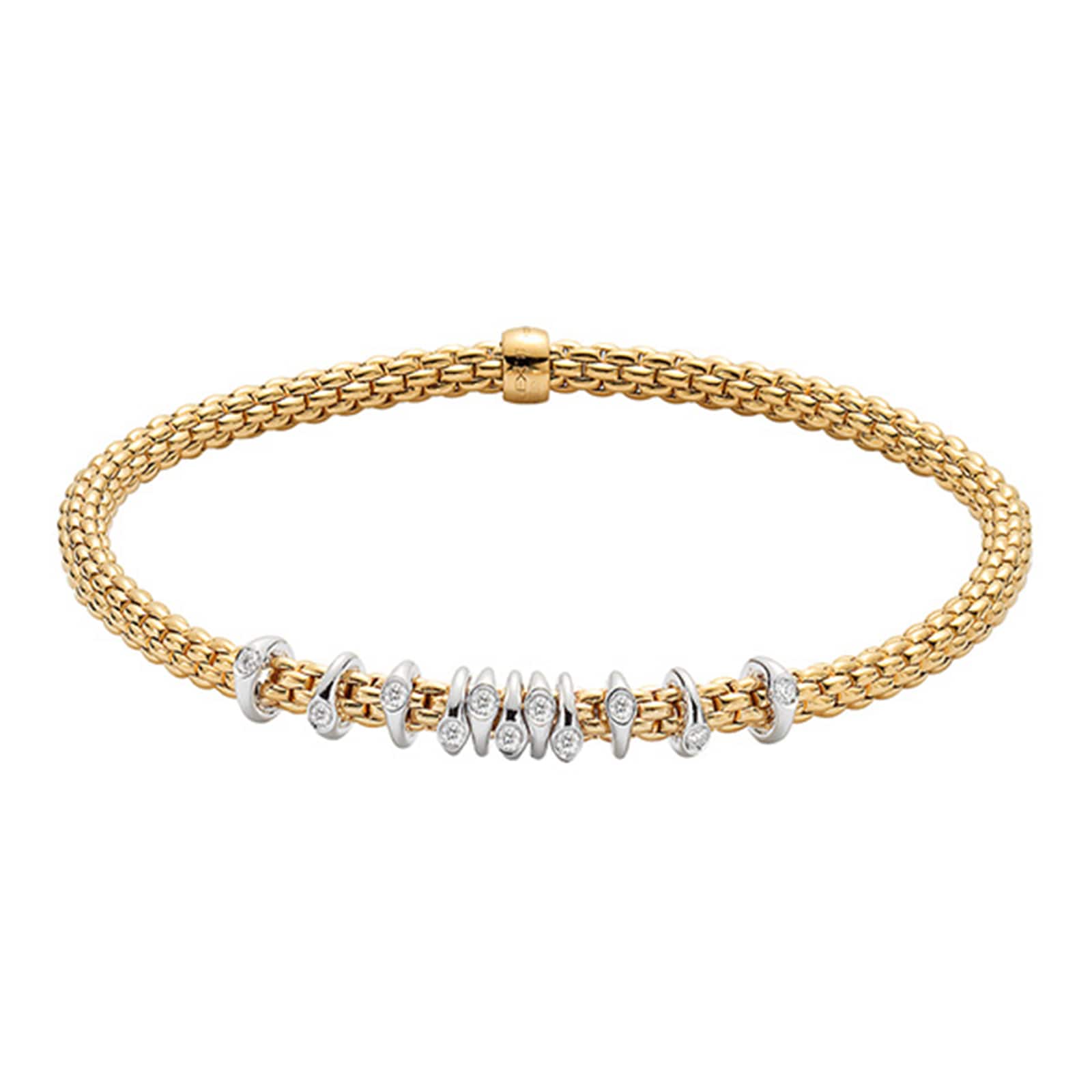 Fope 18k Yellow Gold 0.07cttw Diamond Prima Bracelet - Size Small Fope 18k Yellow Gold 0.07cttw Diamond Prima Bracelet - Size Small