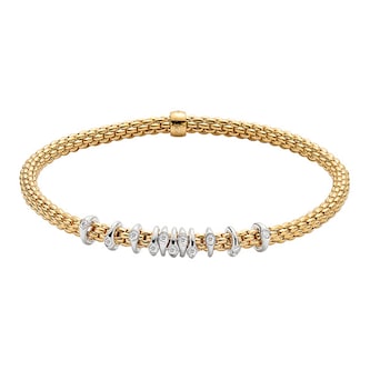 Fope 18k Yellow Gold 0.07cttw Diamond Prima Bracelet - Size Small Fope 18k Yellow Gold 0.07cttw Diamond Prima Bracelet - Size Small