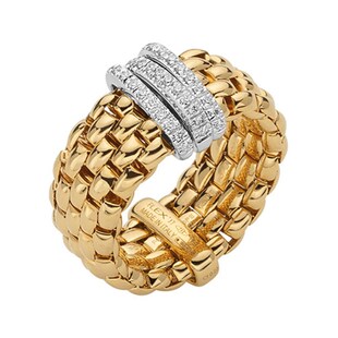 Fope 18k Yellow Gold 0.23cttw Diamond Panorama Ring - Size Medium