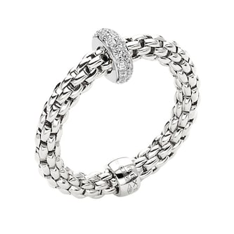 Fope 18k White Gold 0.18cttw Diamond Prima Ring - Size Medium