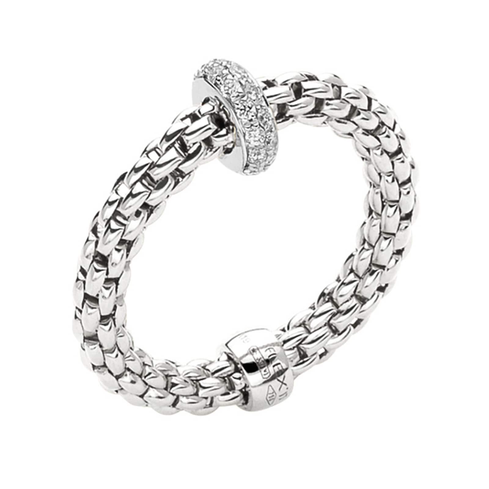 Fope 18k White Gold 0.18cttw Diamond Prima Ring - Size Medium