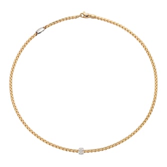 Fope 18k Yellow Gold 0.19cttw Diamond EKA Tiny Necklace 17" Fope 18k Yellow Gold 0.19cttw Diamond EKA Tiny Necklace 17"