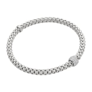 FOPE 18ct White Gold Solo 0.29cttw Diamond Bracelet