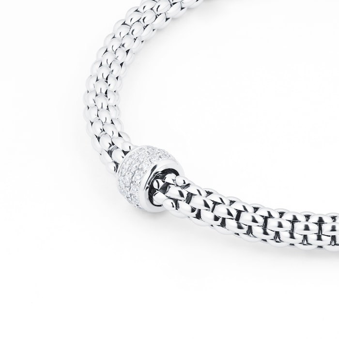 FOPE 18ct White Gold Solo 0.29cttw Diamond Bracelet