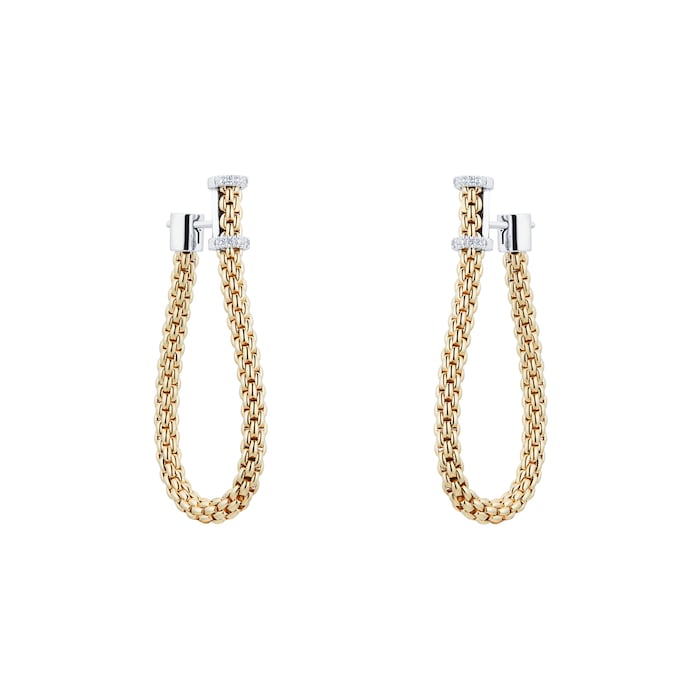 Fope Essentials Flex'it 18ct Yellow Gold Small Teardrop 0.17cttw Diamond Earrings