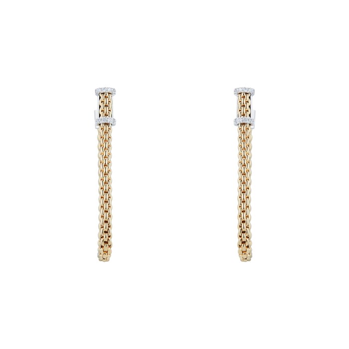 Fope Essentials Flex'it 18ct Yellow Gold Small Teardrop 0.17cttw Diamond Earrings