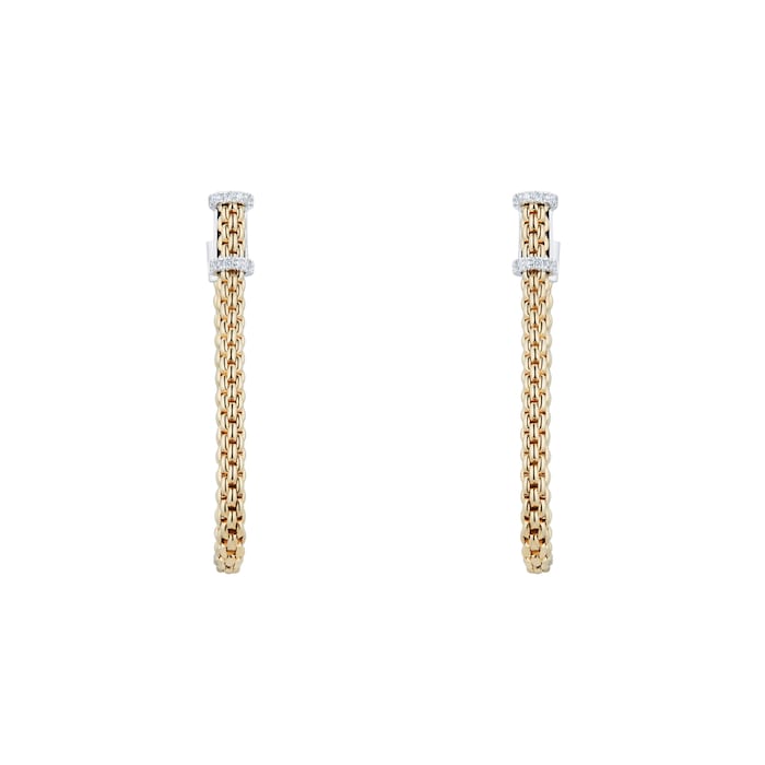 Fope Essentials Flex'it 18ct Yellow Gold Small Teardrop 0.17cttw Diamond Earrings