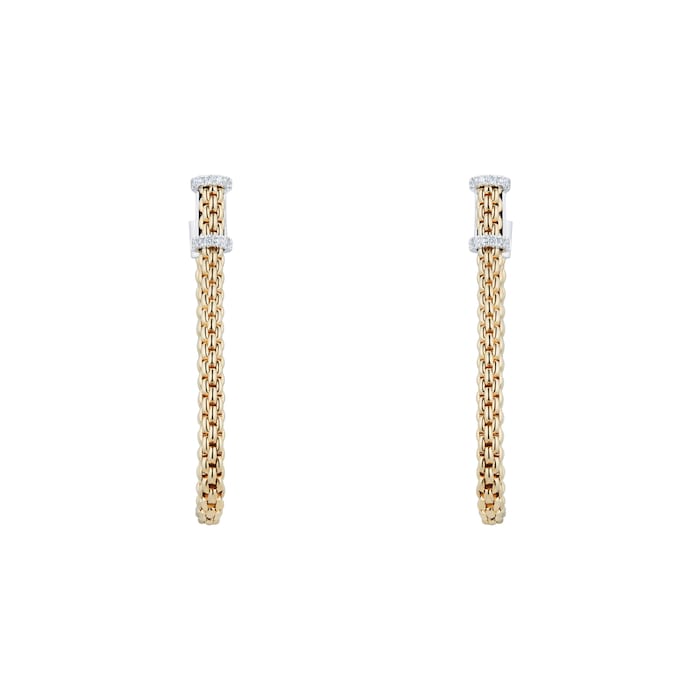 Fope Essentials Flex'it 18ct Yellow Gold Small Teardrop 0.17cttw Diamond Earrings