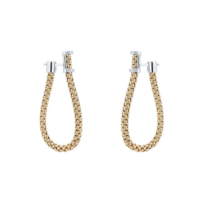 Fope Essentials Flex'it 18ct Yellow Gold Small Teardrop 0.17cttw Diamond Earrings