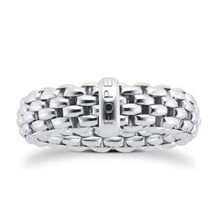 Fope Essentials 18ct White Gold Flex'it 7mm Medium Ring