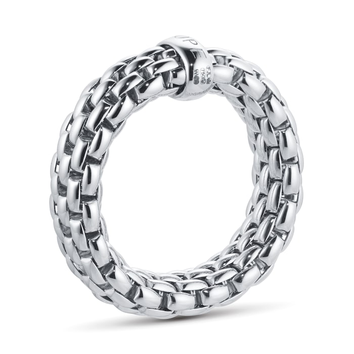 Fope Essentials 18ct White Gold Flex'it 7mm Medium Ring