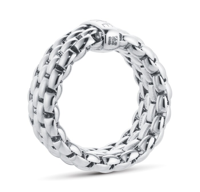 Fope Essentials 18ct White Gold Flex'it 9.9mm Medium Ring