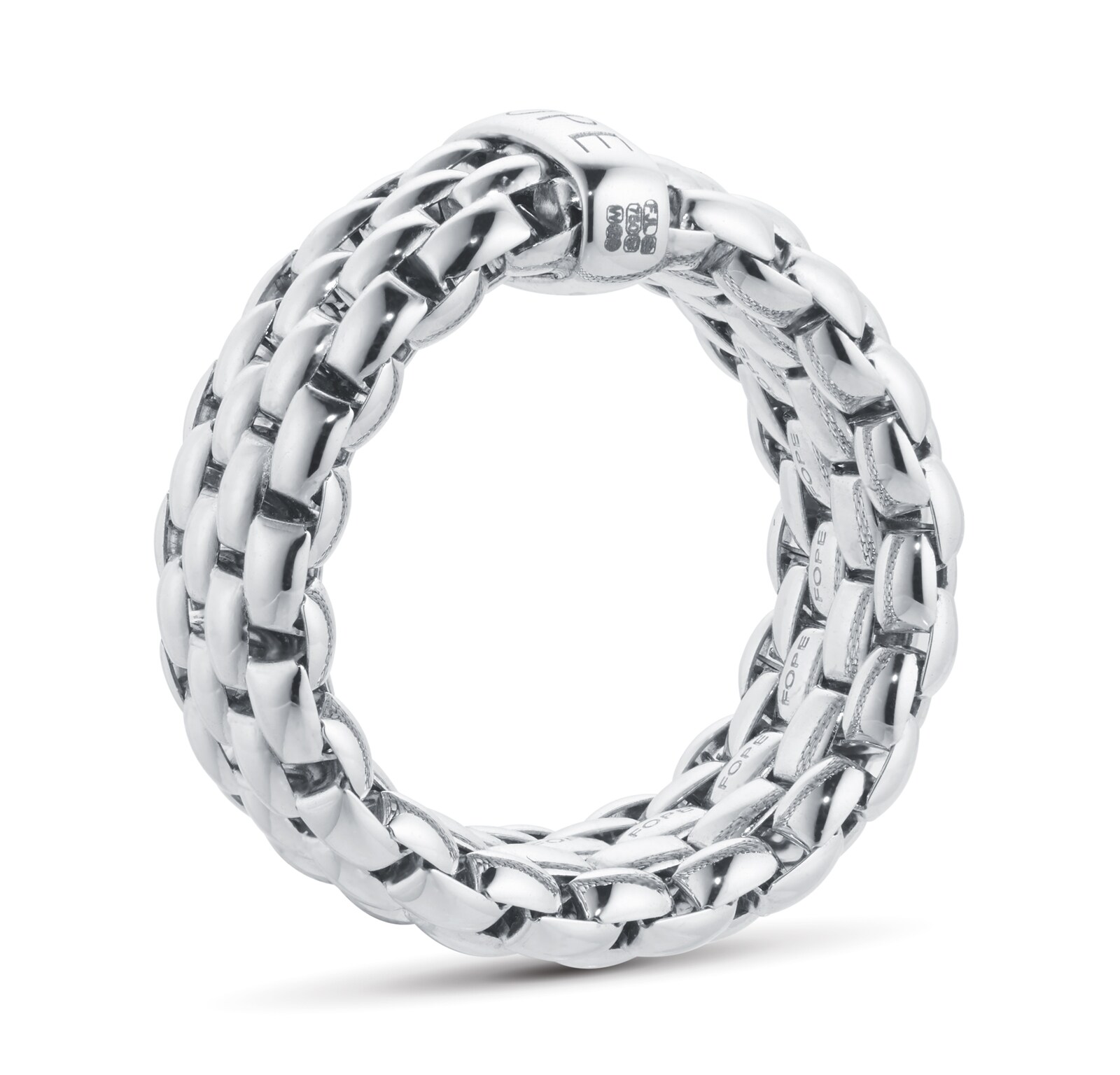 Fope Essentials 18ct White Gold Flex'it 9.9mm Medium Ring 05E04AX_XX_B ...