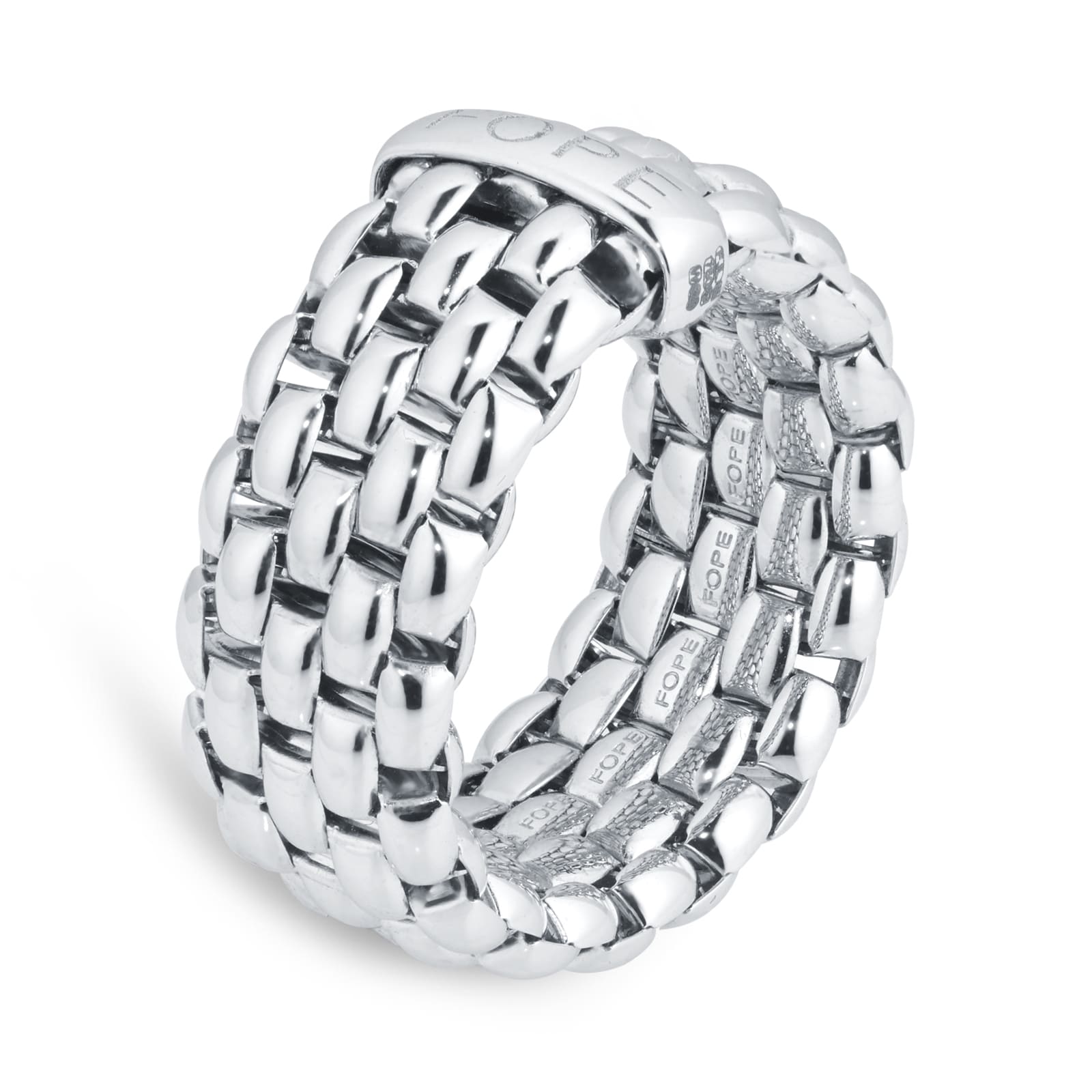 Fope Essentials 18ct White Gold Flex'it 9.9mm Medium Ring 05E04AX_XX_B ...