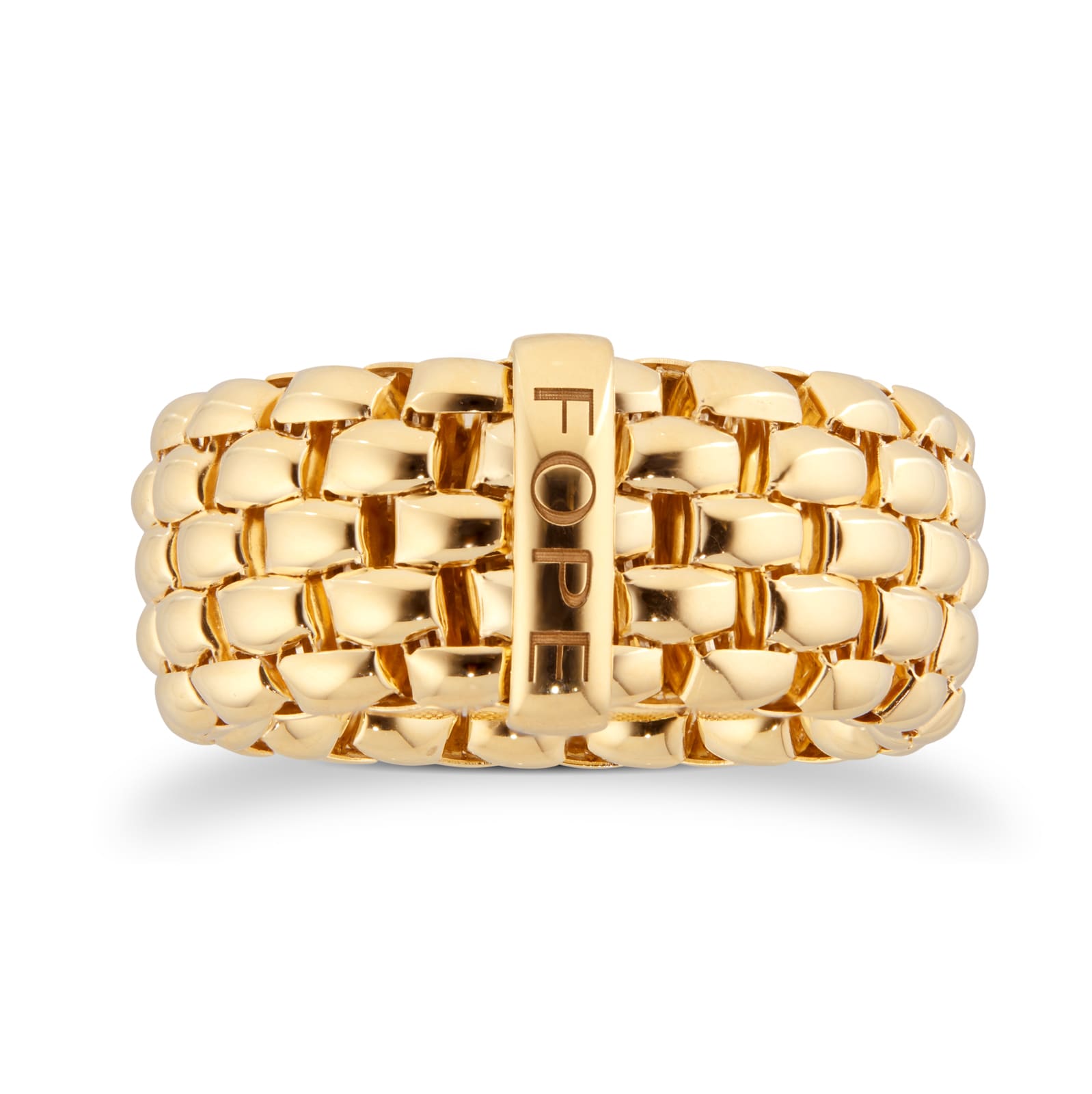 Essentials 18ct Yellow Gold Flex'it 9.9mm Medium Ring