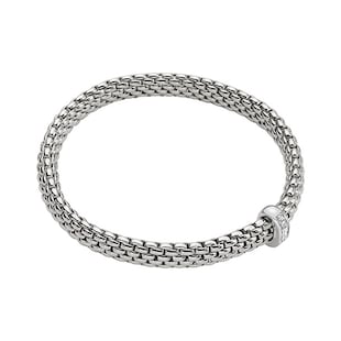 Fope 18ct White Gold Vendome Flex'it 0.24cttw Diamond Baguette Medium Bracelet
