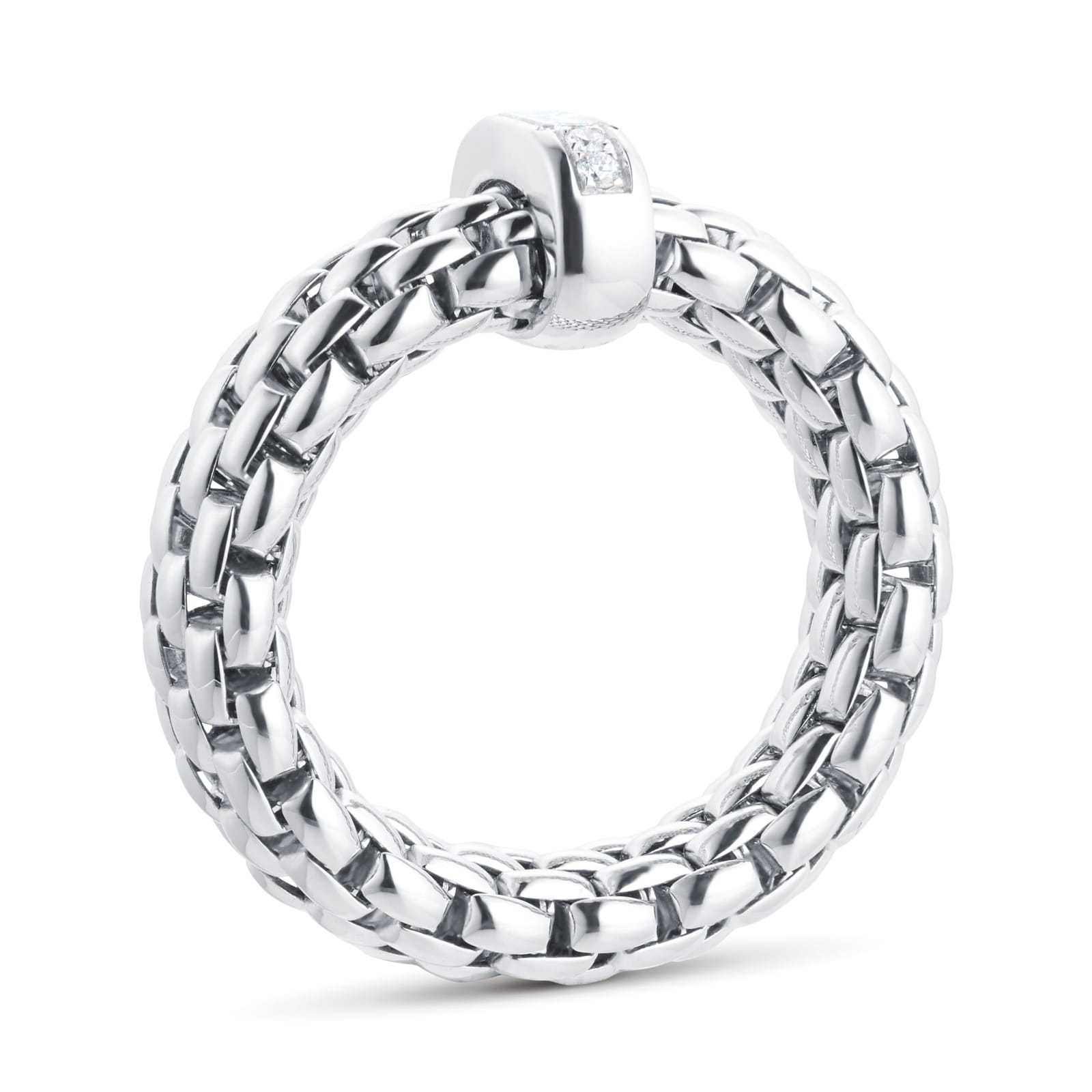 Fope 18ct White Gold Vendome Flex'it 0.24cttw Diamond Baguette Medium Ring Fope 18ct White Gold Vendome Flex'it 0.24cttw Diamond Baguette Medium Ring