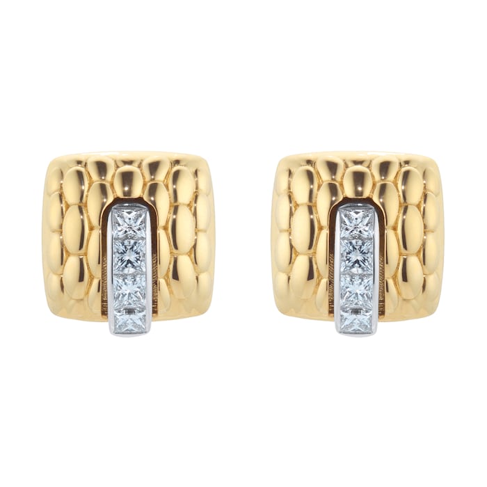 Fope 18ct Yellow Gold Vendome 0.70cttw Diamond Princess Earrings