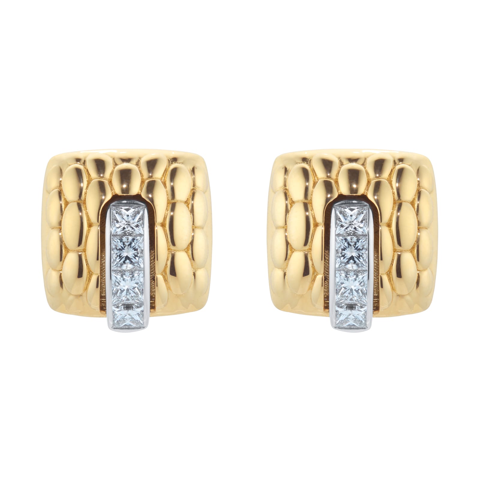 Fope 18ct Yellow Gold Vendome 0.70cttw Diamond Princess Earrings