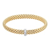 Fope 18ct Yellow Gold Vendome 0.35cttw Diamond Princess Medium Bracelet