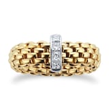 Fope 18ct Yellow Gold Vendome 0.35cttw Diamond Princess Medium Ring