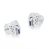 Fope 18ct White Gold Vendome Sapphire & 0.08cttw Diamond Earrings