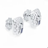 Fope 18ct White Gold Vendome Sapphire & 0.08cttw Diamond Earrings