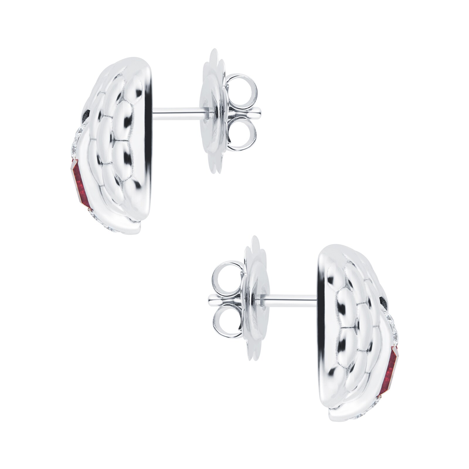 Fope 18ct White Gold Vendome Ruby & 0.08cttw Diamond Earrings Fope 18ct White Gold Vendome Ruby & 0.08cttw Diamond Earrings