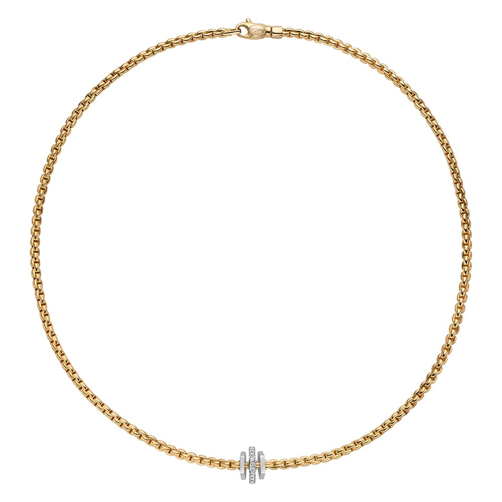 Fope 18ct Yellow Gold Eka 0.15ct Diamond Necklace