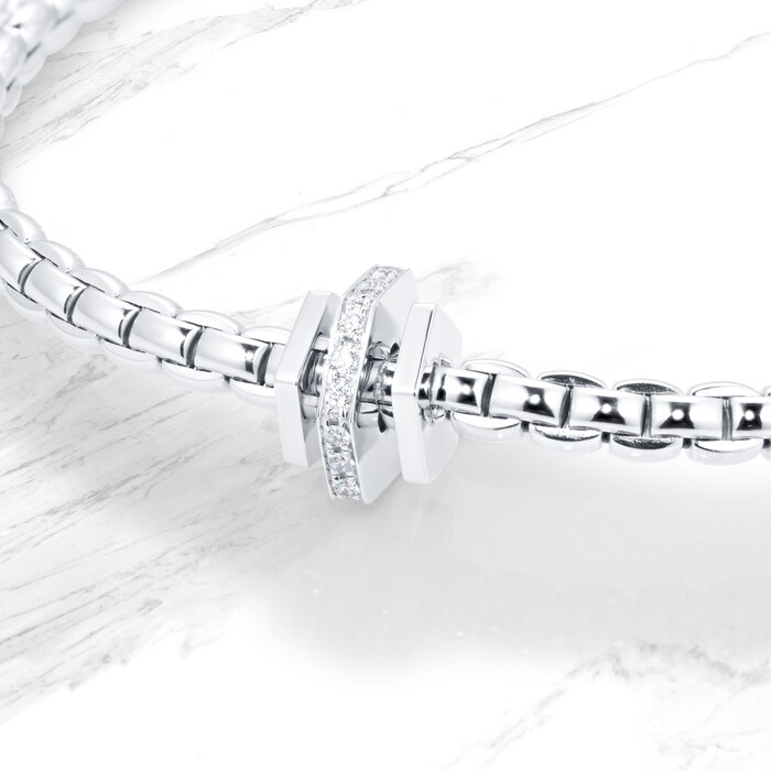 Fope 18ct White Gold Eka 0.15ct Diamond Bracelet