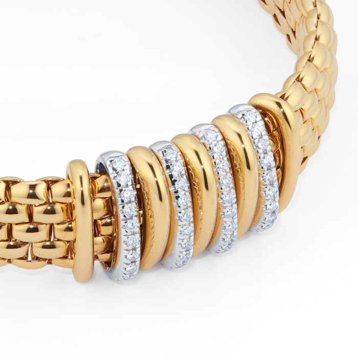 Fope 18ct Yellow Gold Panorama 0.30cttw Diamond Bracelet