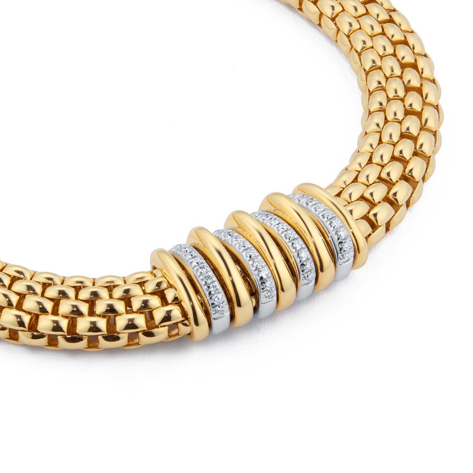 Fope 18ct Yellow Gold Panorama 0.30cttw Diamond Necklet Fope 18ct Yellow Gold Panorama 0.30cttw Diamond Necklet