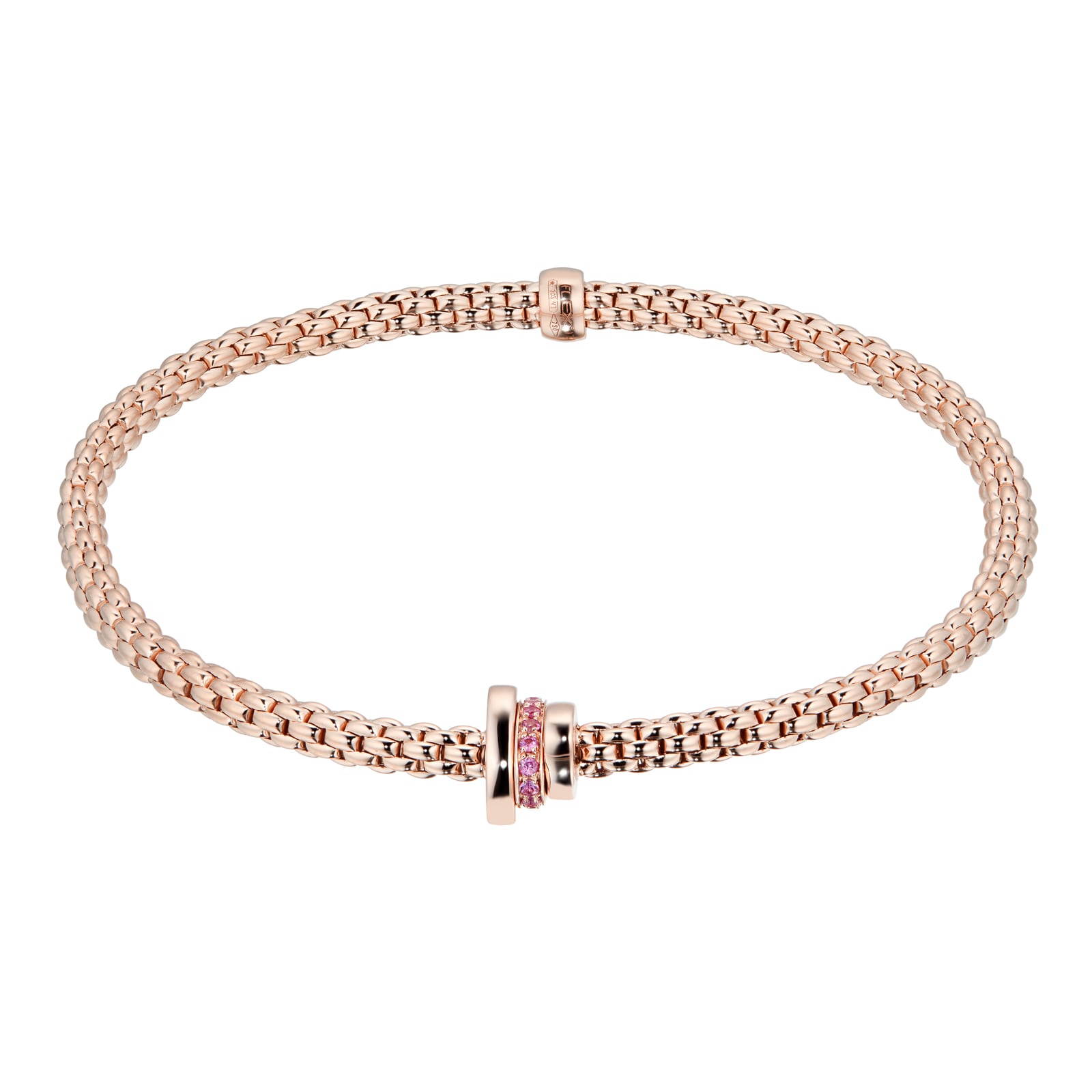 Exclusive 18ct Rose Gold Flex'it Prima Pink Sapphire Medium Bracelet