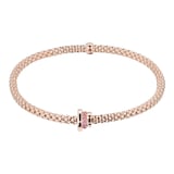Fope Exclusive 18ct Rose Gold Flex'it Prima Pink Sapphire Medium Bracelet