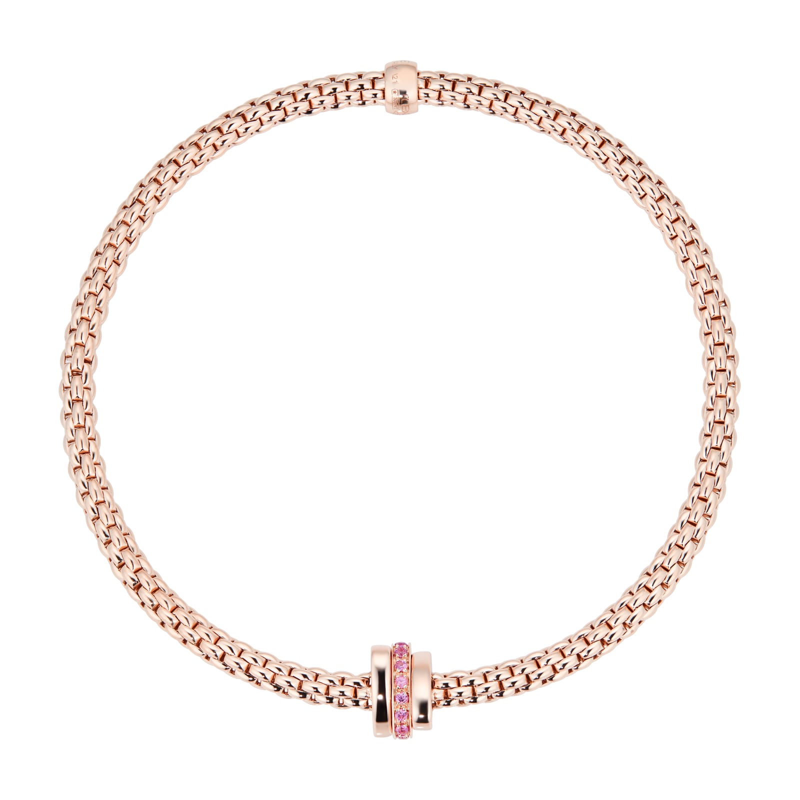 Fope Exclusive 18ct Rose Gold Flex'it Prima Pink Sapphire Medium Bracelet Fope Exclusive 18ct Rose Gold Flex'it Prima Pink Sapphire Medium Bracelet