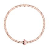Fope Exclusive 18ct Rose Gold Flex'it Prima Pink Sapphire Bracelet