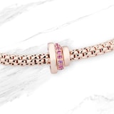 Fope Exclusive 18ct Rose Gold Flex'it Prima Pink Sapphire Medium Bracelet