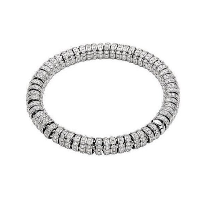 Fope 18ct White Gold Flex'it Solo 5.51ct Diamond Bracelet