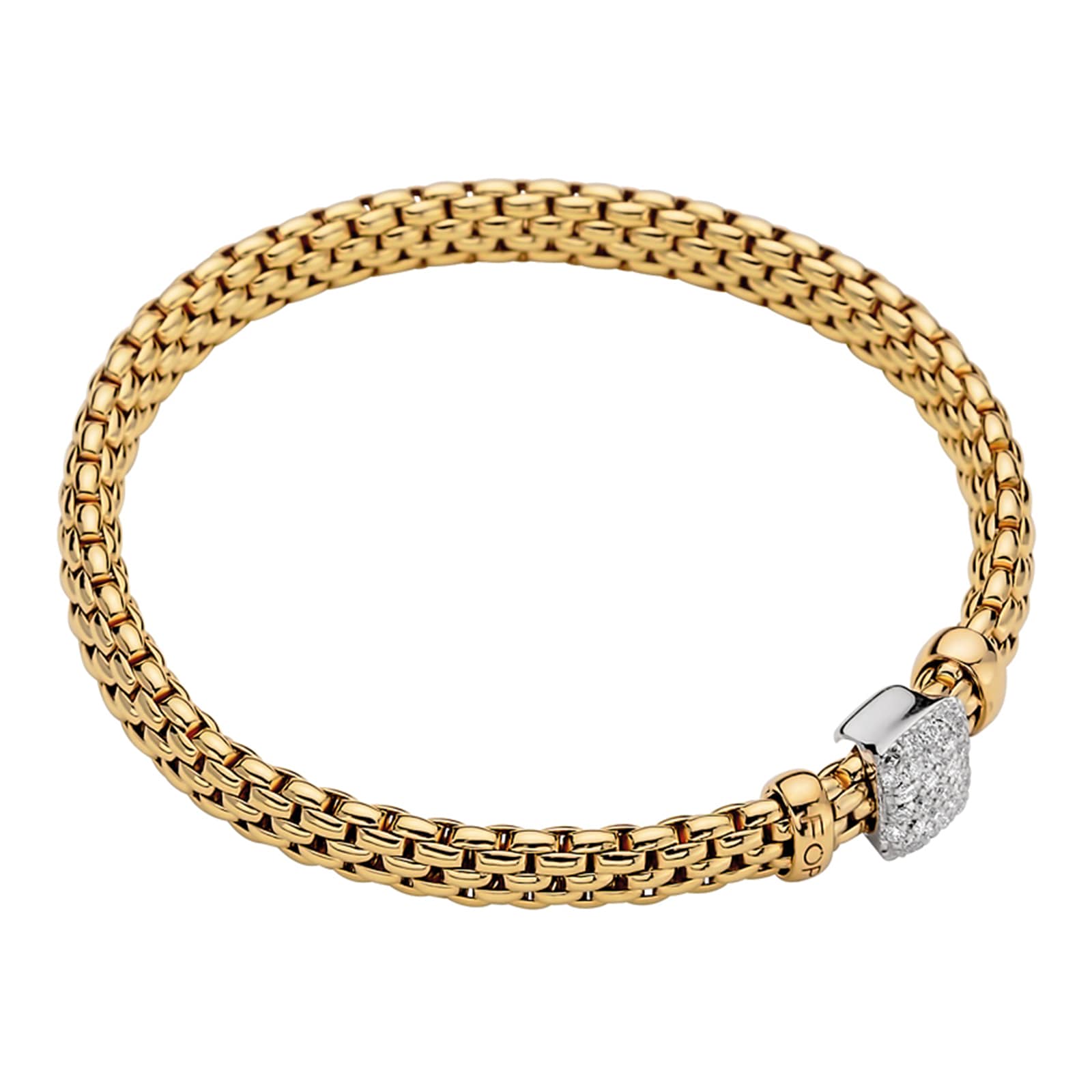 Fope 18k Yellow Gold 0.41cttw Diamond Vendome Bracelet - Size Medium Fope 18k Yellow Gold 0.41cttw Diamond Vendome Bracelet - Size Medium