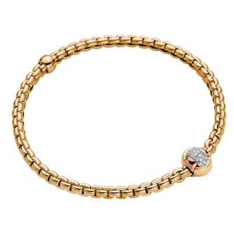 Fope 18k Yellow Gold 0.25cttw Diamond EKA Tiny Bracelet - Size Medium Fope 18k Yellow Gold 0.25cttw Diamond EKA Tiny Bracelet - Size Medium