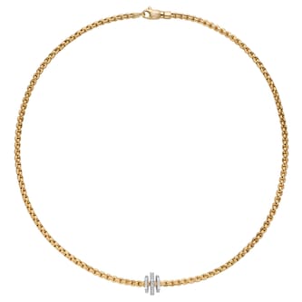 Fope 18k Yellow Gold 0.15cttw Diamond PRIMA Necklace 17" Fope 18k Yellow Gold 0.15cttw Diamond PRIMA Necklace 17"
