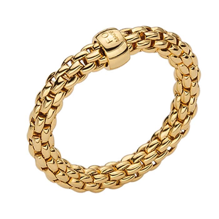 Fope 18k Yellow Gold Essentials Flex'it Ring - Size Medium
