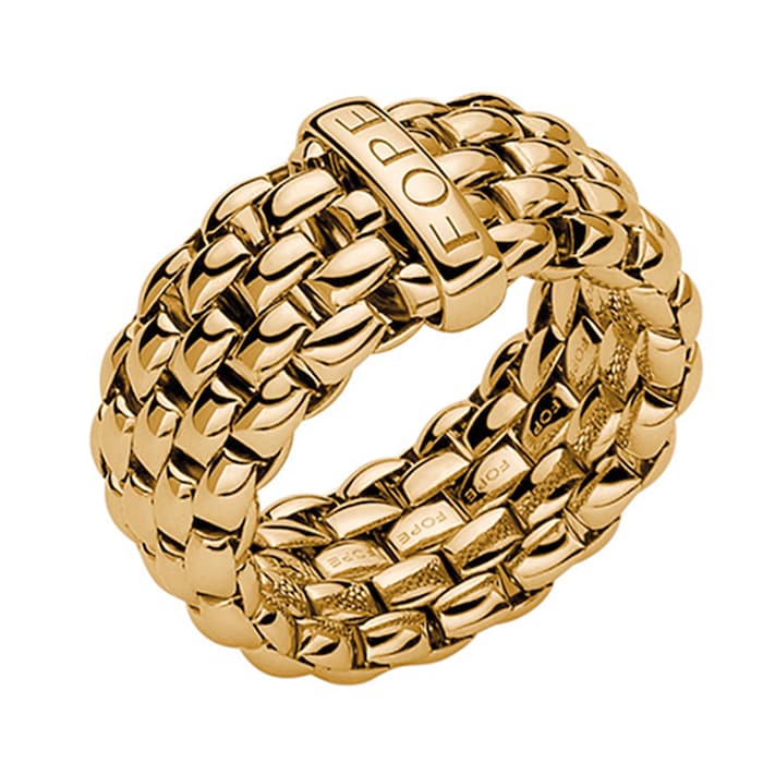 Fope 18k Yellow Gold Essentials Ring - Size Medium