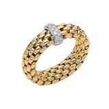Fope 18k Yellow Gold 0.10cttw Diamond Essentials Ring - Size Medium