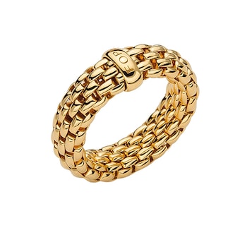 Fope 18k Yellow Gold 0.10cttw Diamond Essentials Ring - Size Medium Fope 18k Yellow Gold 0.10cttw Diamond Essentials Ring - Size Medium
