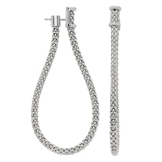 Fope 18k White Gold 0.17cttw Diamond Essentials Hoop Earrings Fope 18k White Gold 0.17cttw Diamond Essentials Hoop Earrings