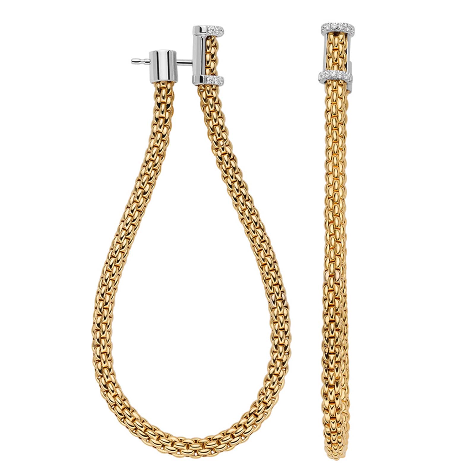 Fope 18k Yellow Gold 0.17cttw Diamond Essentials Hoop Earrings Fope 18k Yellow Gold 0.17cttw Diamond Essentials Hoop Earrings